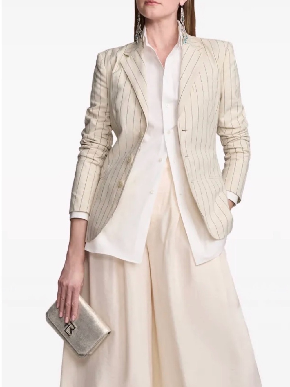 Ralph Lauren Cream Pinstripe Blazer - Women's Jacket